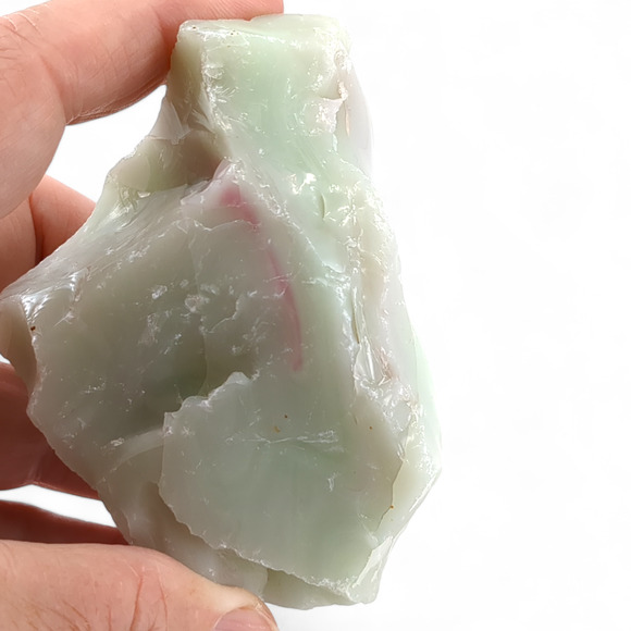 Jadeite Pink Swirl Art Glass Cullet Glowing Manganese Opaque Slag Glass #4GX85 - Picture 6 of 7